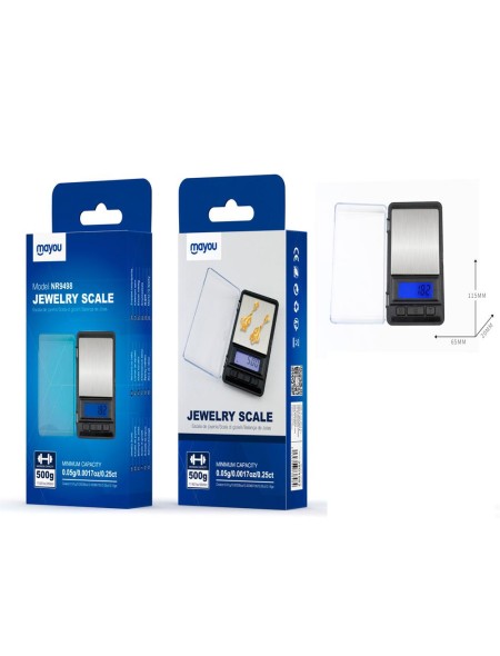 Bascula Digital NR9498 / 0.05g / Escala de joyeria / Negra / Mayou